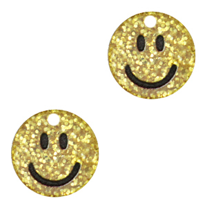 Plexx Anh&auml;nger Smiley Gold glitter
