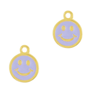 Metall Anh&auml;nger DQ Smiley Gold-purple (Nickelfrei)