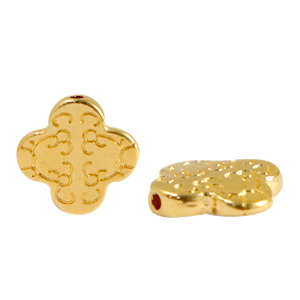 Metall Perlen DQ Cross 11mm Gold (Nickelfrei)