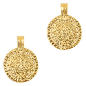 Metall Anh&auml;nger DQ Disc Maya's 16mm Gold (Nickelfrei)