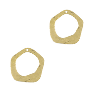 Metall Anh&auml;nger DQ irregular Gold (Nickelfrei)