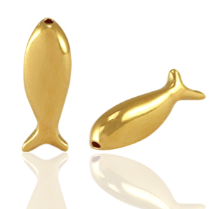 Metall Perlen DQ Fisch Gold (Nickelfrei)
