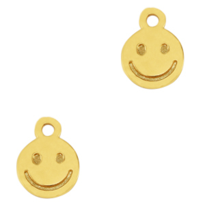 Metall Anh&auml;nger DQ Smiley Gold (Nickelfrei)