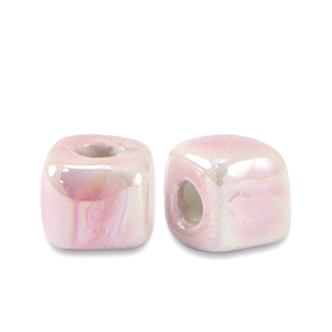 DQ Griechische Keramik Perlen Cube 5mm Blossom pink