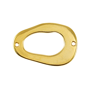 Metall Anh&auml;nger DQ Zwischenst&uuml;ck oval Gold (Nickelfrei)