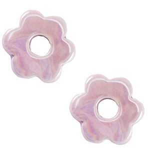 DQ Griechische Keramik Perlen Blume Lavender purple