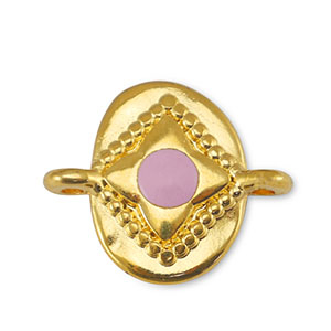 Metall Anh&auml;nger DQ Zwischenst&uuml;ck oval Light Pink-Gold (Nickelfrei)