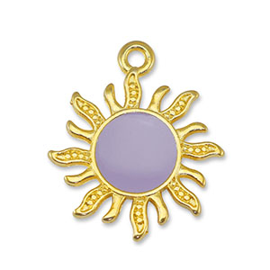 Metall Anh&auml;nger DQ Sonne Lilac-Gold (Nickelfrei)