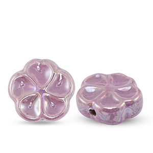 Perlen Keramik Blume Lilac purple