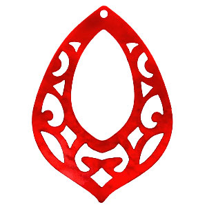 Resin Anh&auml;nger Barock Tropfen Chilli red