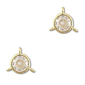 Kristallglas Zwischenst&uuml;cke Rund Transparent-gold