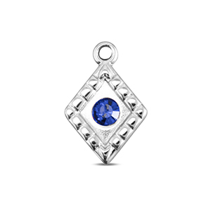 BY31&reg; Stainless Steel - Rostfrei Stahl Anh&auml;nger Rhombus Silver-sapphire blue