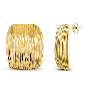 Ohrringe / Ohrstecker aus Stainless Steel - Rostfreiem Stahl Rechteck Gold