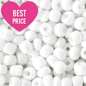 Glasperlen Rocailles 6/0 (4mm) White