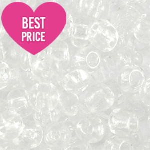 Glasperlen Rocailles 6/0 (4mm) Transparent crystal