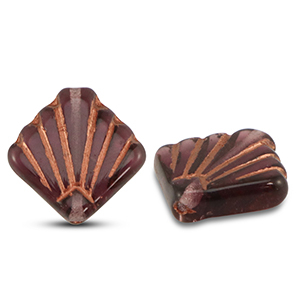 B&ouml;hmische Perlen Diafan 17mm Transparent purple-copper