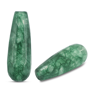 Naturstein Perlen Quarz Tropfen Dark green-transparent