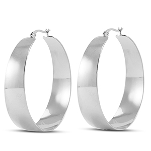 Ohrringe aus Stainless Steel - Rostfreiem Stahl Creolen Silver