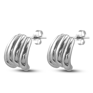 Ohrringe aus Stainless Steel - Rostfreiem Stahl Ohrstecker Silver