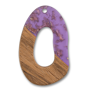 Holz Anh&auml;nger Irregular Purple transparent-gold-brown