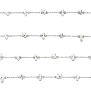 Stainless Steel - Rostfrei Stahl Schmuckzubeh&ouml;r Gliederkette Howlit Irregular Silver-white