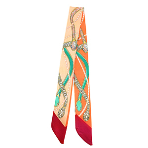 Bandana Schal mit Schlange Apricot orange-green-dark red