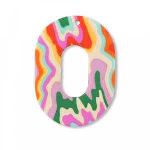 Polymer Anh&auml;nger Oval Multicolour