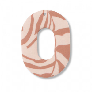 Polymer Anh&auml;nger Oval Light peach pink-light brown