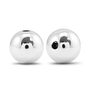 Metall Look Perlen Rund 14mm Silver metallic