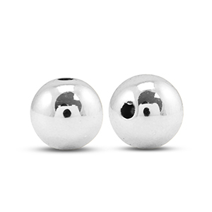 Metall Look Perlen Rund 12mm Silver metallic