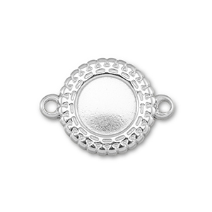 BY31&reg; Stainless Steel - Rostfrei Stahl Zwischenst&uuml;ck mit Fassung f&uuml;r SS34 Flat Back Silver