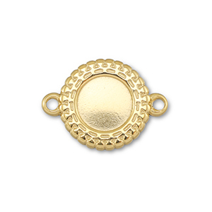 BY31&reg; Stainless Steel - Rostfrei Stahl Zwischenst&uuml;ck mit Fassung f&uuml;r SS30 Flat Back Gold