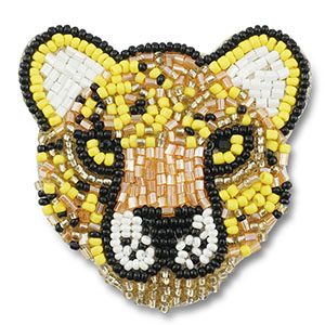 Broschen Leopard Yellow-black-white
