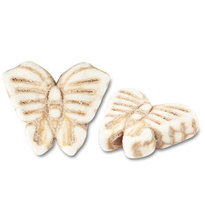 Perlen Keramik Schmetterling Off white
