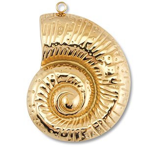 Stainless Steel - Rostfrei Stahl Anh&auml;nger Muschel Gold