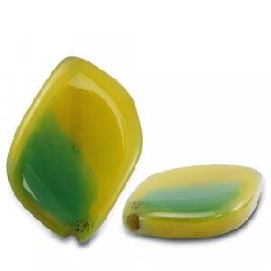 Naturstein Perlen Achat Blatt Transparent green-brown