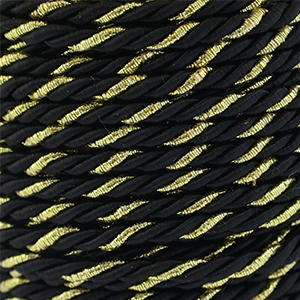 Trendy Kordel Twisted 3mm Black-gold