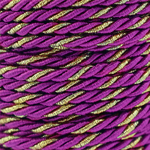 Trendy Kordel Twisted 3mm Magenta purple-gold