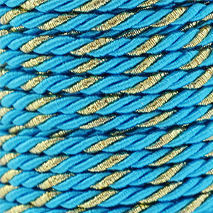 Trendy Kordel Twisted 3mm Turquoise-gold