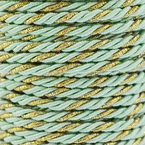 Trendy Kordel Twisted 3mm Mint green-gold