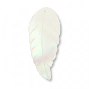 Muschel Anh&auml;nger Blatt White (Naturliche Farbe Muschel)