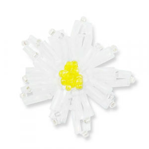 Anh&auml;nger Glasperlen Blume Transparent white-transparent yellow