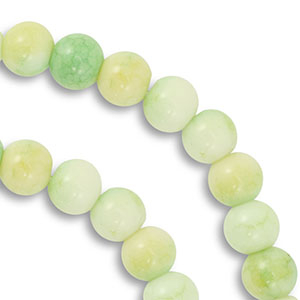 8 mm Glasperlen Light green-light yellow