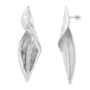 Trendy Ohrringe Blatt Silver