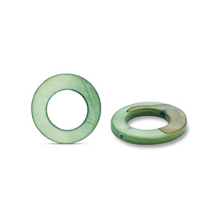 Muschel Perlen 15mm Rund Dark green