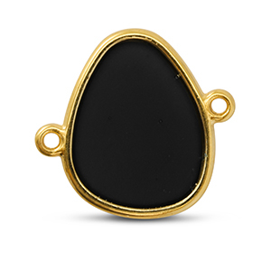 Metall Anh&auml;nger DQ Zwischenst&uuml;ck Black-Gold (Nickelfrei)