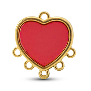 Metall Anh&auml;nger DQ mit 6 &Ouml;sen Red-Gold (Nickelfrei)