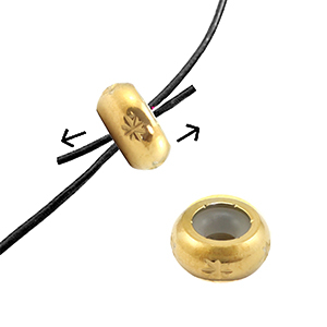 Stainless Steel - Rostfrei Stahl Schmuckzubeh&ouml;r Smart-Stopperperlen mit Motiv 10mm Gold