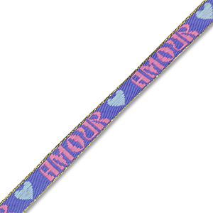 BY31&reg; Schmuckband mit Text "Amour" Lavender blue-pink-light blue-gold