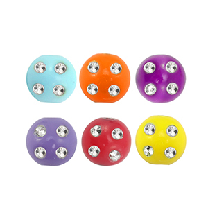 Acryl Perlen im Strasssteinchen-Look Multicolour-silver